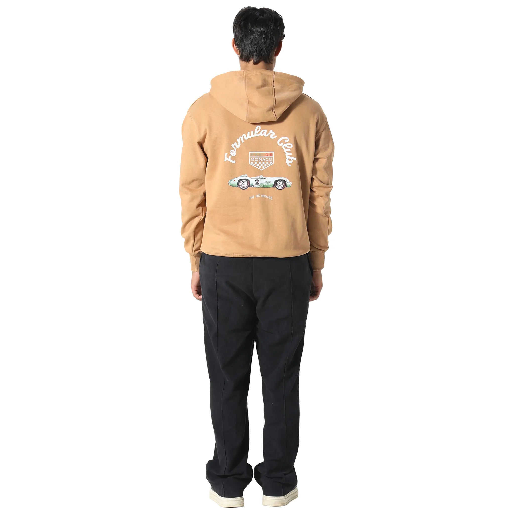 Back View of Pas De Monaco Formular Club Tan Hoodie PKK22S008-O11
